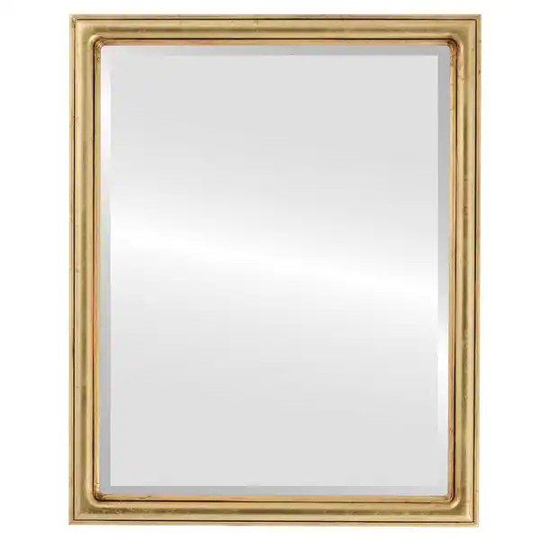 Saratoga Framed Rectangle Mirror in Gold Leaf - Overstock - 20507688 | Bed Bath & Beyond