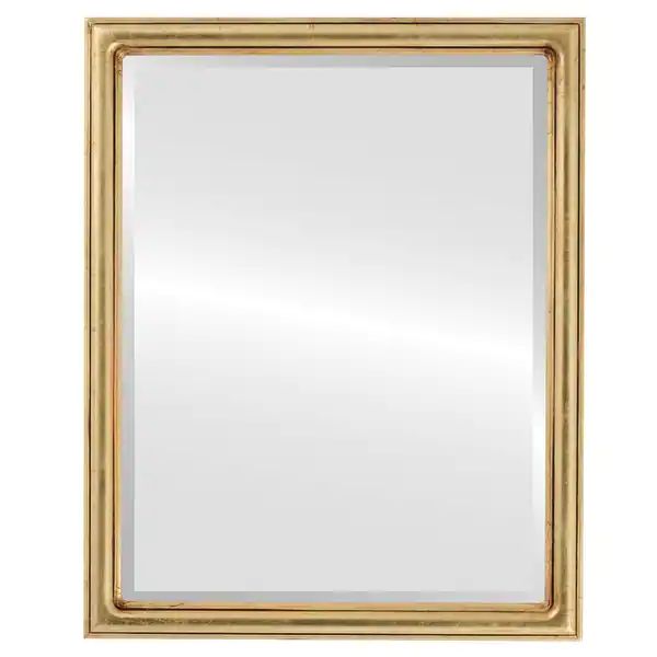 Saratoga Framed Rectangle Mirror in Gold Leaf - Overstock - 20507688 | Bed Bath & Beyond