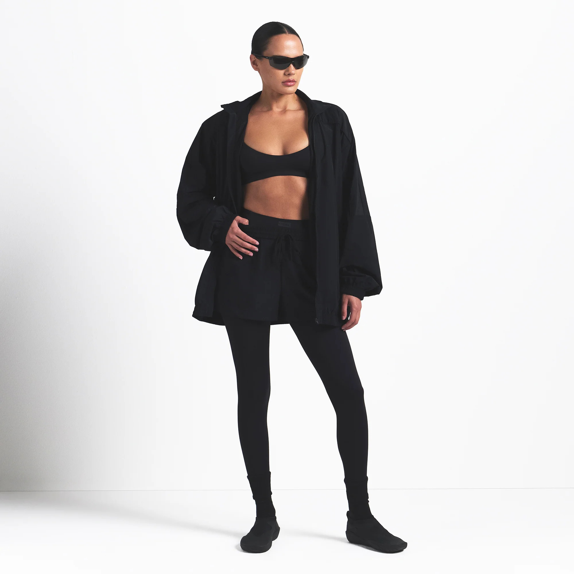 SKIMS Oversized Track Jacket | Black | 3XL | NikeSKIMS Woven Nylon | SKIMS (US)