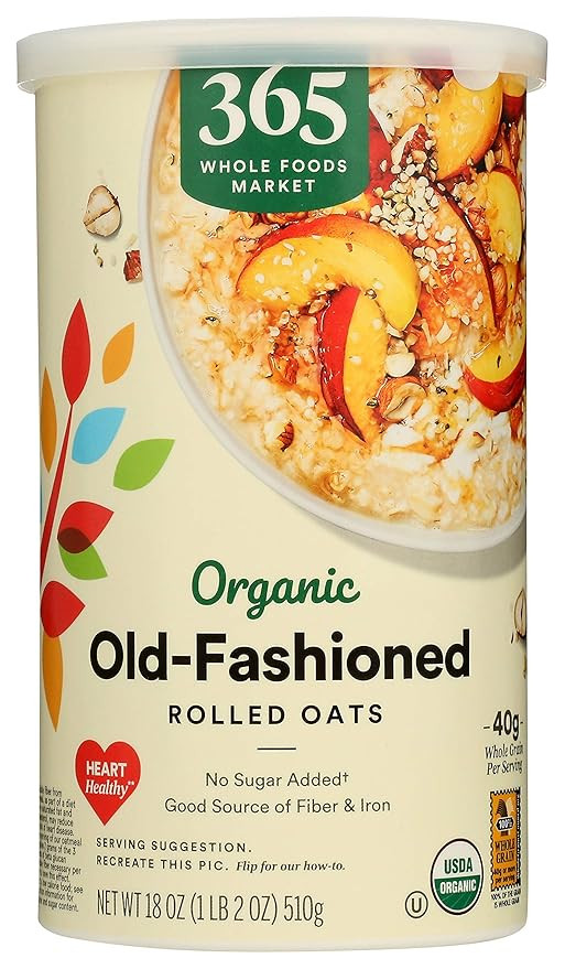 365 by Whole Foods Market, Organic Old Fashioned Rolled Oats, 18 Ounce | Amazon (US)