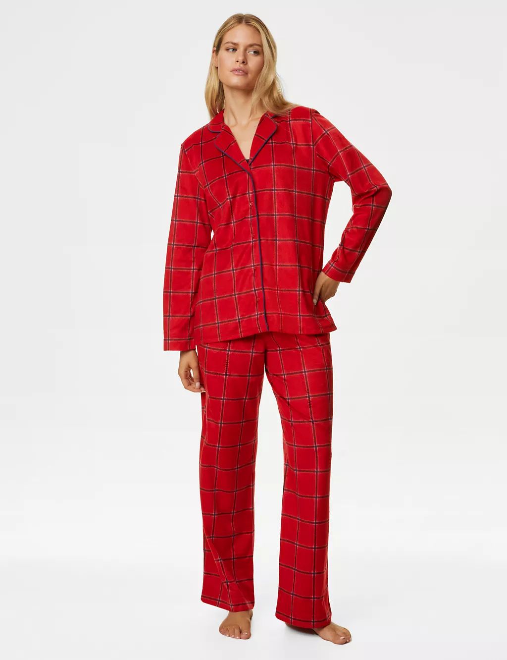 Fleece Checked Pyjama Set | Marks & Spencer (UK)
