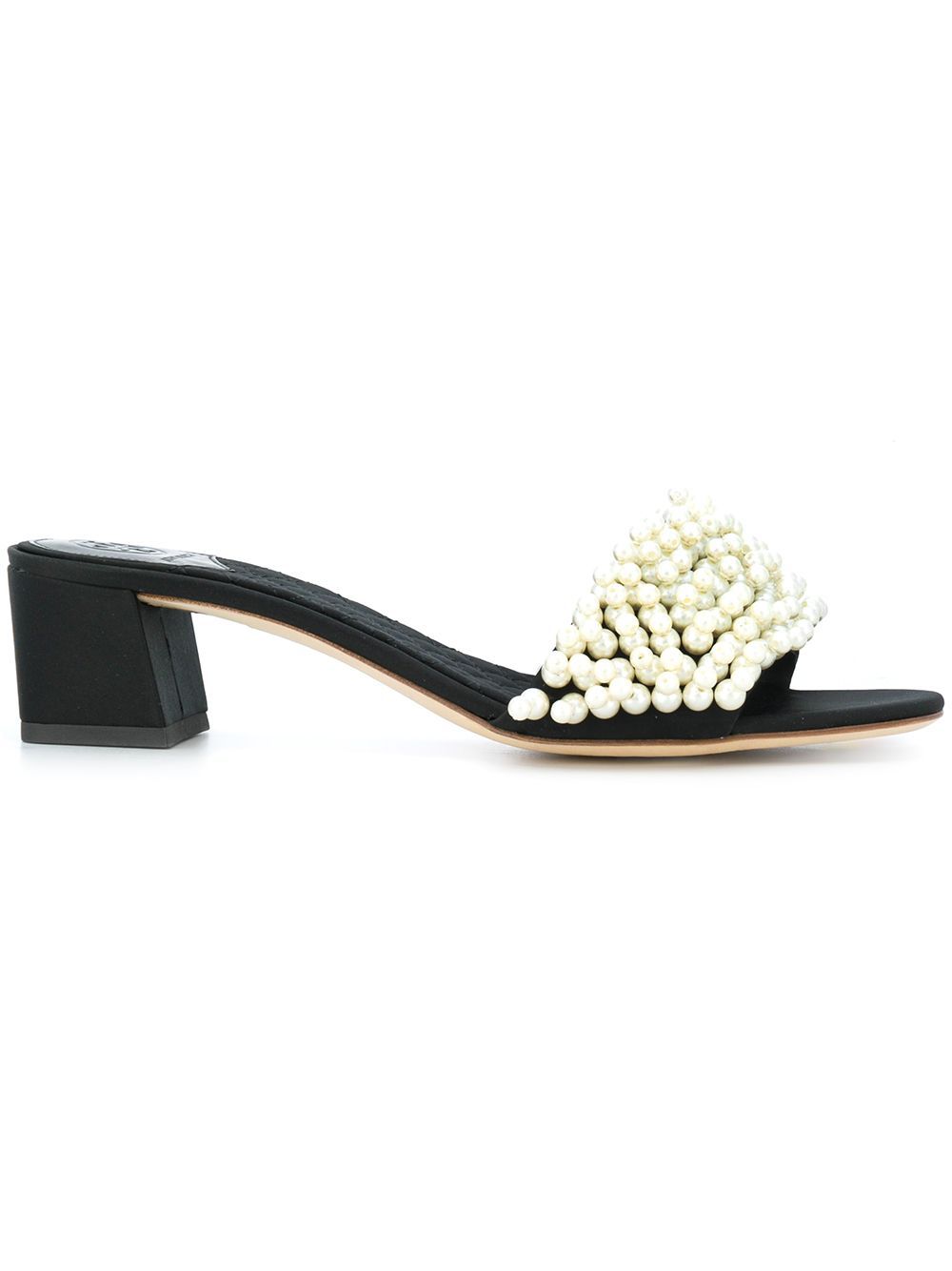 Tory Burch Valentina pearl slide sandals - Black | FarFetch US