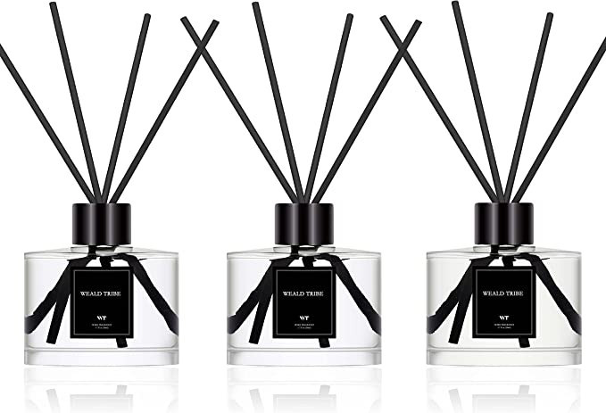 Reed Diffuser Set Of 3 For Bathroom Air Fresheners, Oil Diffuser Sticks | Gardenia Jasmine Lavend... | Amazon (US)