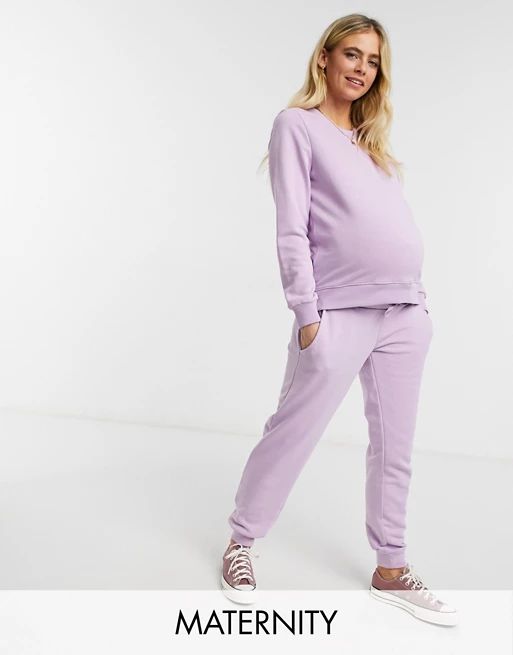 Pieces Maternity co-ord in lilac | ASOS (Global)