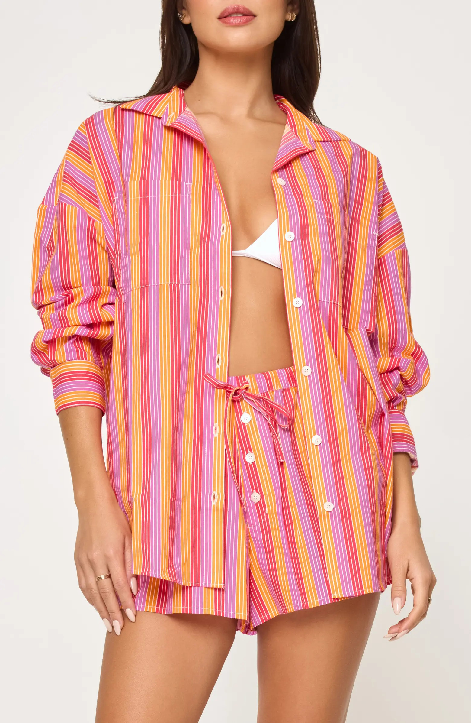 LSPACE Santa Cruz Stripe Cotton Cover-Up Tunic | Nordstrom | Nordstrom