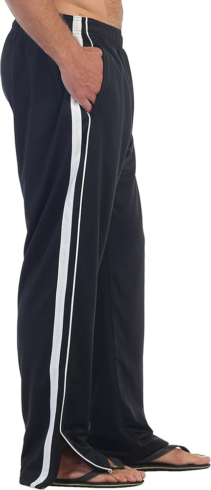 Gioberti Mens Track Running Sport Athletic Pants, Elastic Waist, Zip Bottom | Amazon (US)
