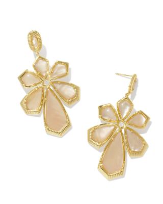 Layne Gold Statement Earrings in Golden Abalone | Kendra Scott