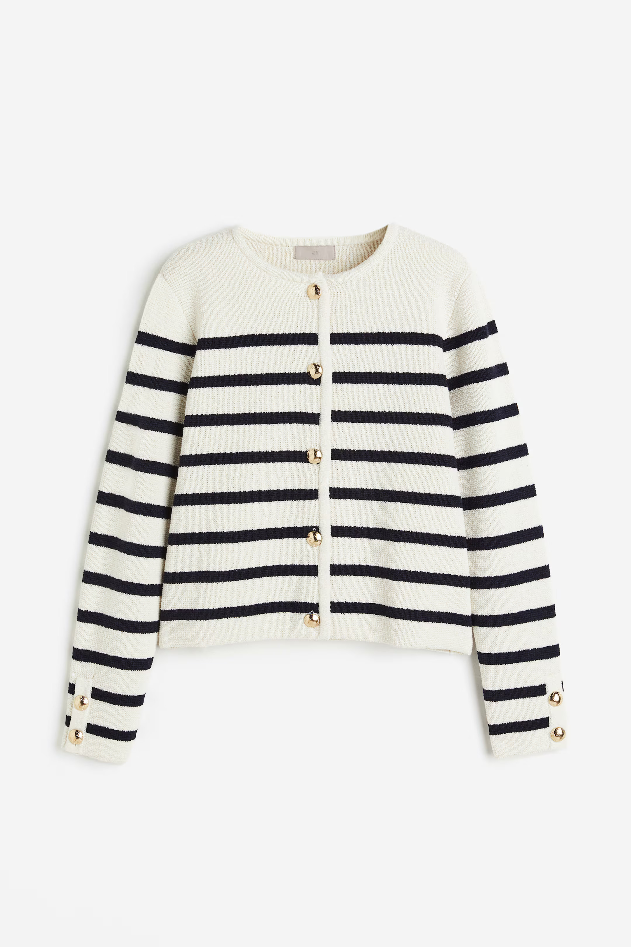 Knit Cardigan - Cream/blue striped - Ladies | H&M US | H&M (US + CA)