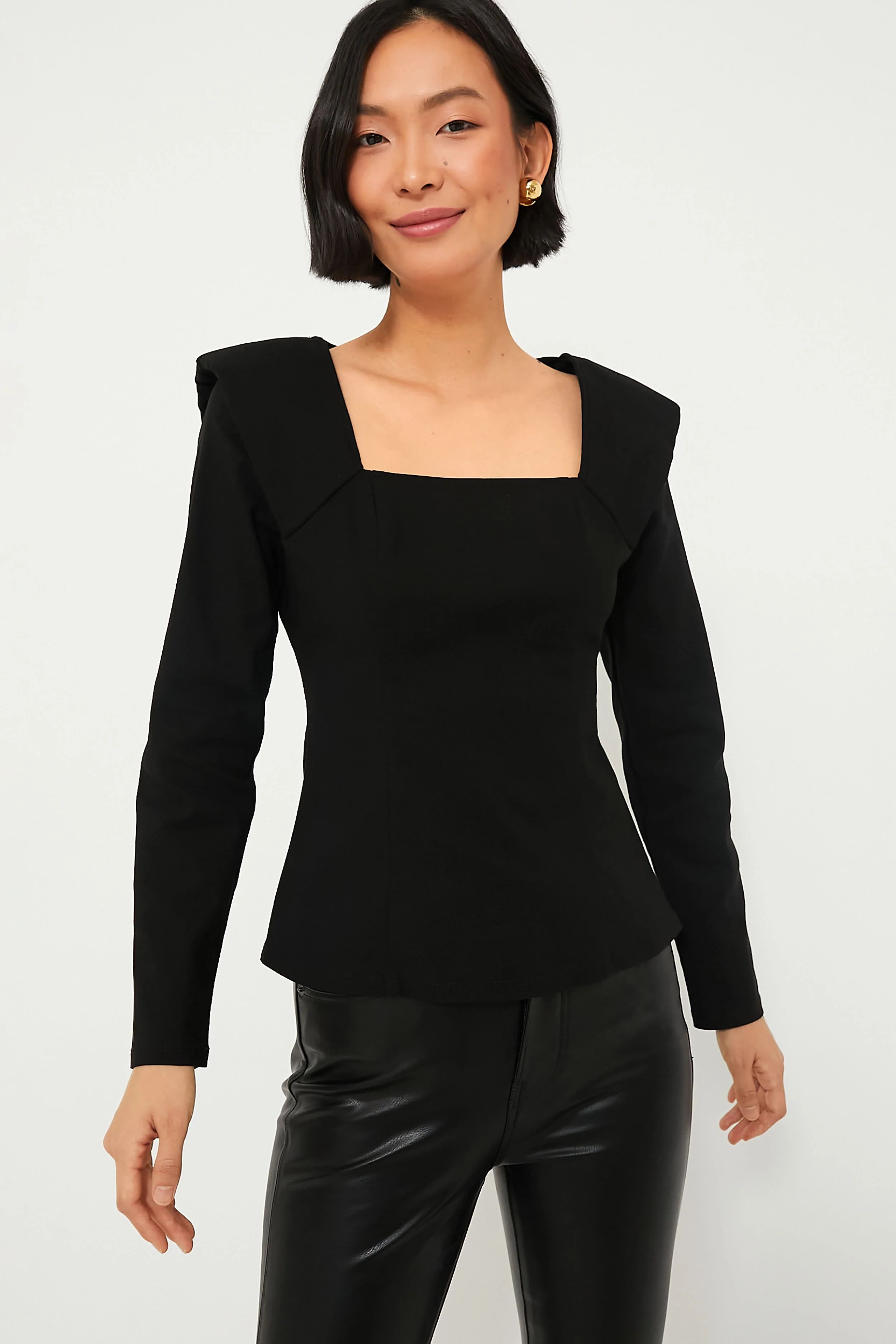 Black Long Sleeve Hepburn Blouse | Tuckernuck (US)