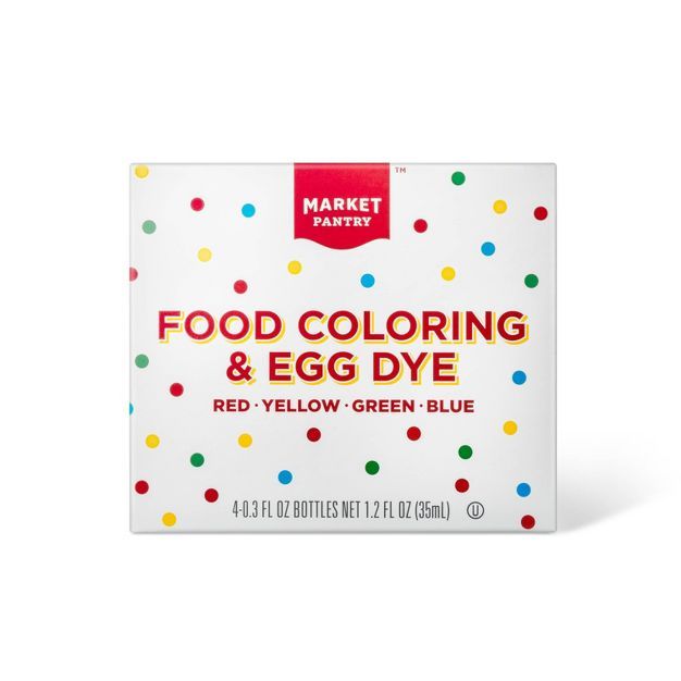 Assorted Food Coloring Bottles - 4pk/1.2oz - Market Pantry&#8482; | Target