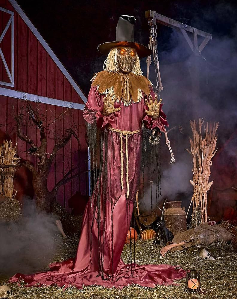 Spirit Halloween 9 Ft 5 In Sinister Straw Man Animatronic, Animated Decoration, Speaks Three Uniq... | Amazon (US)