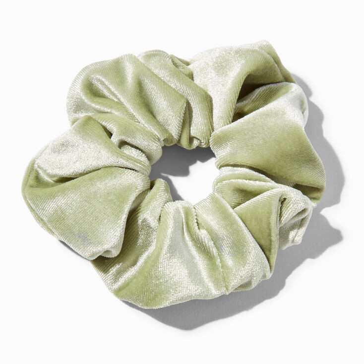 Sage Green Medium Velvet Hair Scrunchie | Claire's (UK)