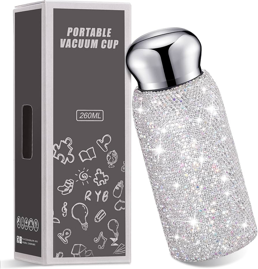 Amazon.com: Vesici Rhinestone Water Bottle, Bling Diamond Water Bottle Christmas Gifts for Women ... | Amazon (US)