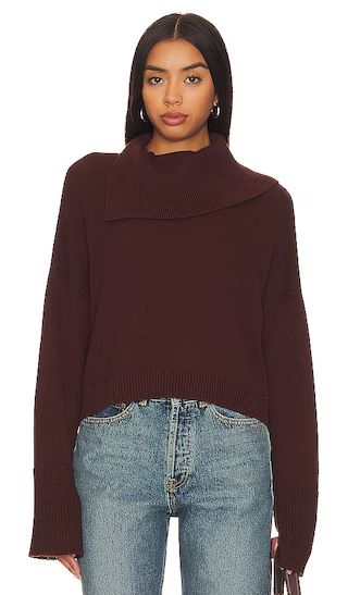 Lily Split Turtleneck Sweater in Bitter Chocolate | Revolve Clothing (Global)