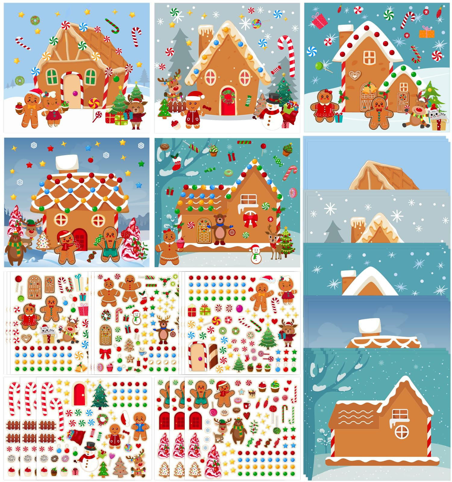 Tsorode Make a Gingerbread House Stickers-30Pcs DIY Gingerbread House Christmas Stickers Crafts f... | Amazon (US)