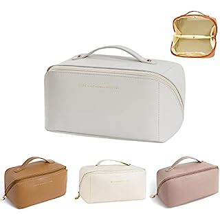 ALEXTINA Large Capacity Travel Cosmetic Bag - Portable Makeup Bags for Women Waterproof PU Leathe... | Amazon (US)