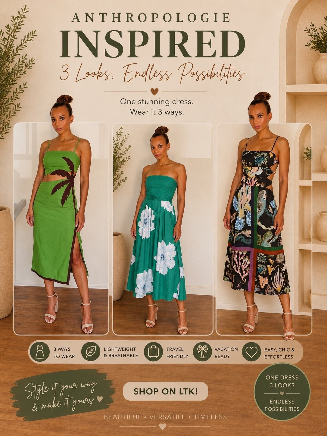 🌴 Anthropologie Summer Dresses | 3 Looks, Endless Style 💚

Three stunning Anthropologie dresses that are perfect for vacation, brunch, garden parties, and summer date nights. Whether you love bold prints, tropical details, or effortless elegance, these looks are made to stand out.

✨ Which one is your favorite—1, 2, or 3?

💚 Shop all my picks on LTK! 

#LTKStyle #Anthropologie #SummerStyle #VacationOutfits #BrunchOutfit #ResortWear #DressInspiration #VacationDress #EffortlessStyle #ChicStyle #FashionInspo #SummerFashion #LTKFinds #LTKCreator #MidsizeStyle@Anthropologie

#LTKootd #LTKTravel #LTKSaleAlert