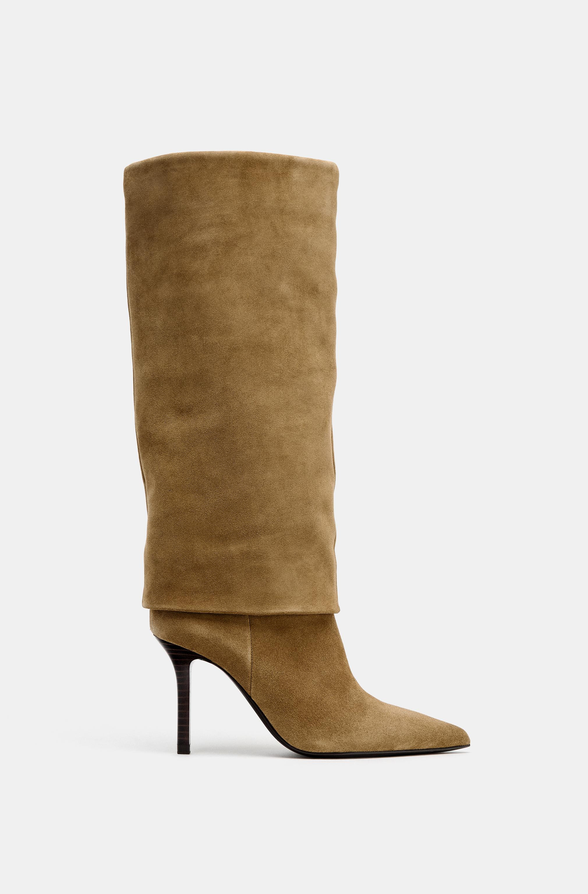 SPLIT SUEDE HEELED BOOTS | Zara UK
