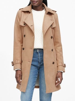 Vegan Suede Trench Coat | Banana Republic (US)