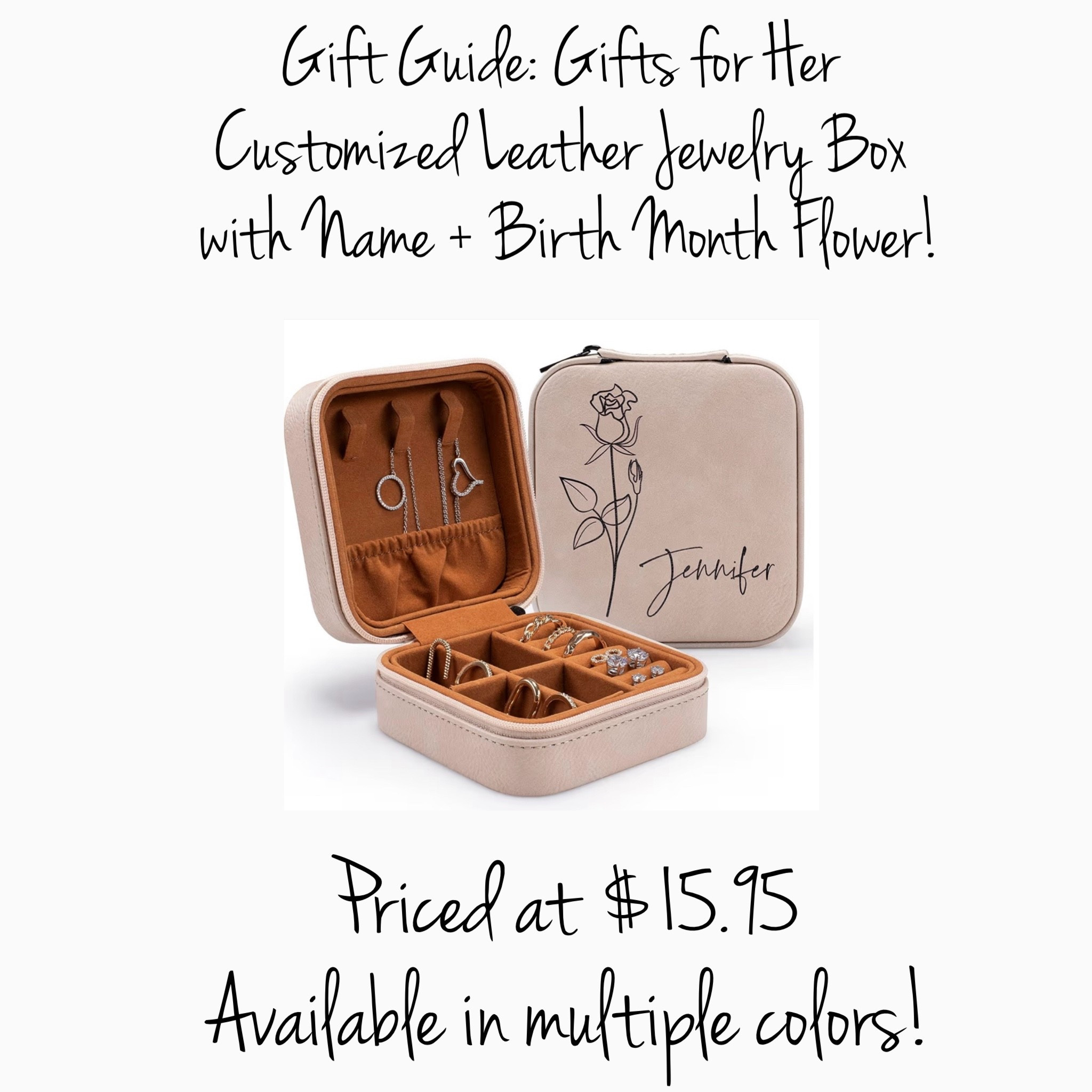 Personalized jewelry box, leather jewelry box, customized jewelry box, gift guide, gifts for her, Amazon finds. 

#LTKGiftGuide #LTKFindsUnder50 #LTKCyberWeek