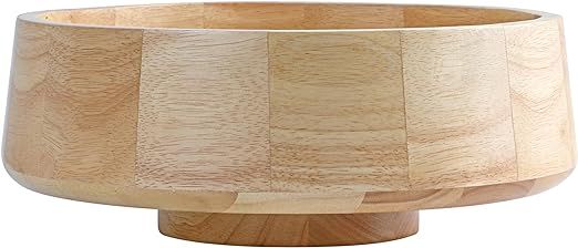 IVE Design XL Natural Wood Fruit Bowl for Kitchen Counter, 14.2-inch Diameter Large Wooden Fruit ... | Amazon (US)