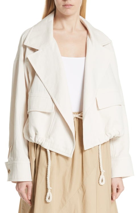 Vince Drawstring Crop Cotton Jacket | Nordstrom