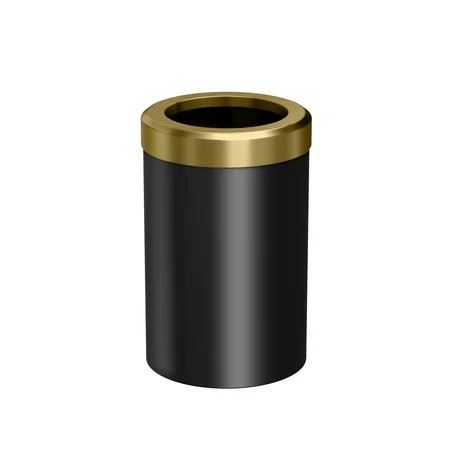 Modern Round Waste Basket Matte Black Brushed Brass Combo | Walmart (US)