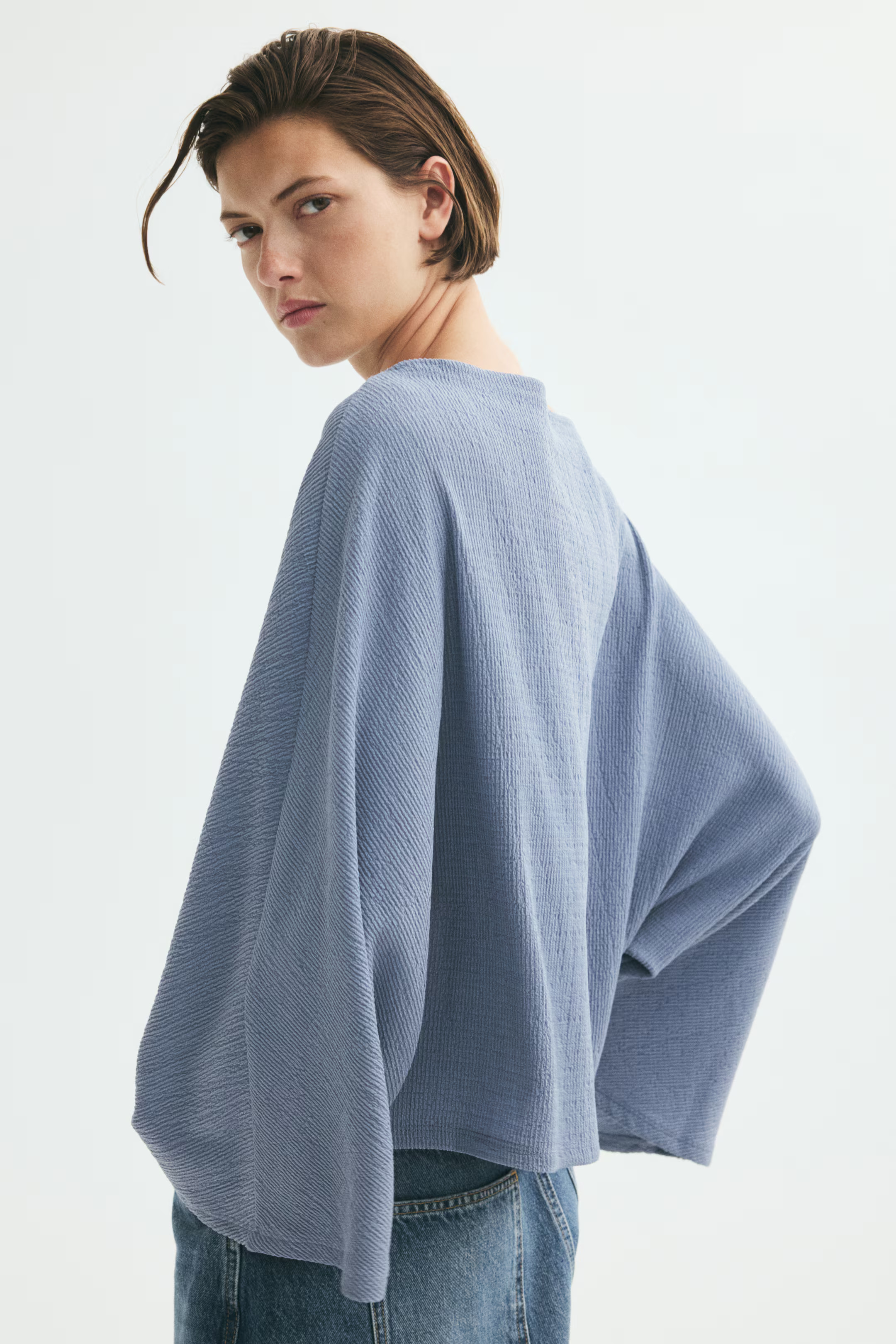 Crinkled Batwing-Sleeved Top | H&M (US, CA, MX)