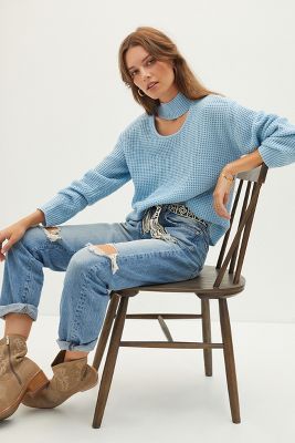 Cut-Out Mock Neck Sweater | Anthropologie (US)