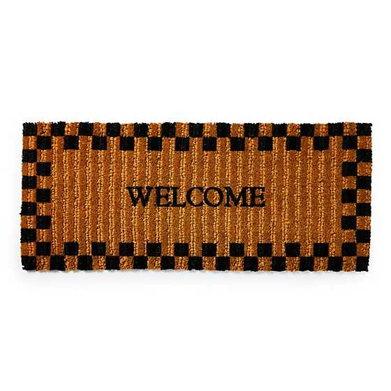Welcome Checked Double Door Entrance Mat | MacKenzie-Childs
