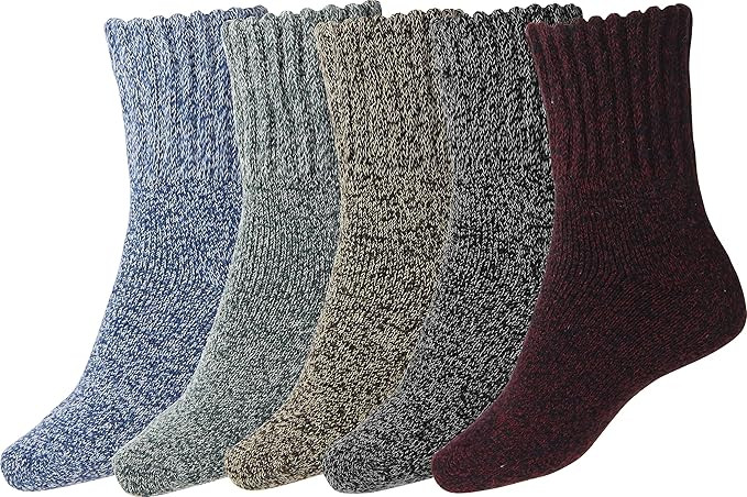 BomKinta Boot Socks for Women Winter Solid Thick Warm Socks Cozy Crew Socks Christmas Gift | Amazon (US)