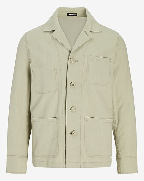 Slim Solid Chore Shirt Jacket | Express