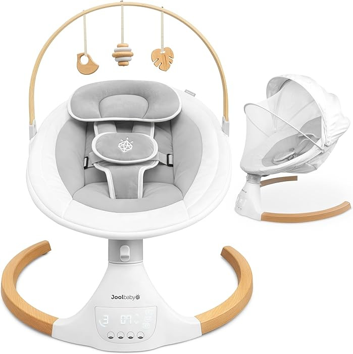 Jool Baby Nova Nature Baby Swing for Newborns with Natural Wood Toys, Electric Motorized Infant S... | Amazon (US)
