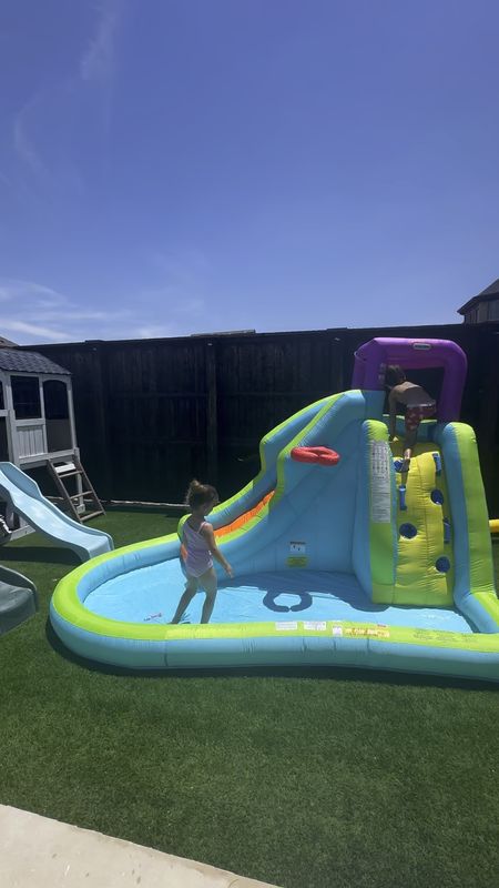 Water slide fun for summer! We’ve had this for years and the kids love it! #summerfun #waterslide