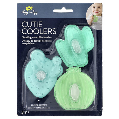 itzy ritzy, Cutie Coolers™, Soothing Water-Filled Teethers, 3+ Months, Cacti, 3 Teethers | iHerb