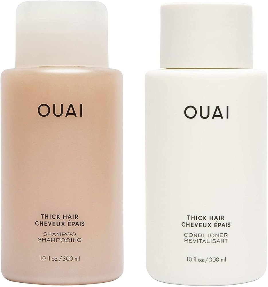 OUAI Thick Shampoo and Conditioner Set - Sulfate Free Shampoo and Conditioner for Thick Hair - Ma... | Amazon (US)
