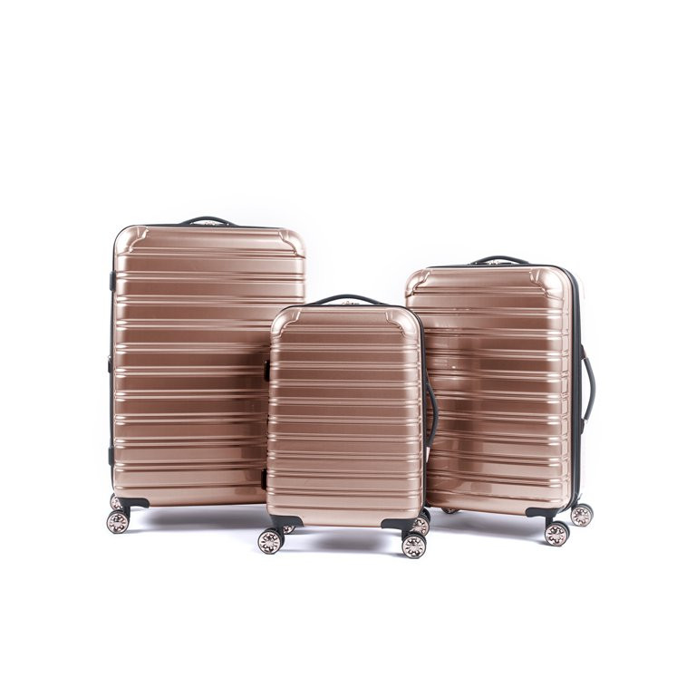 iFLY Hardside Fibertech Luggage 3 Pc Set, 20" Carry-on, 24" & 28" Checked Luggage, Rose Gold - Wa... | Walmart (US)