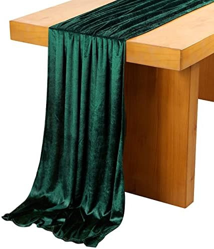 Table Runners Velvet Cotton Table Runner Emerald Velvet Aisle Runner Wedding Table Runner Green Birt | Amazon (US)