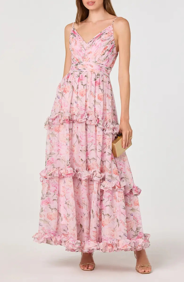Ayanna Floral Ruffle Trim Maxi Dress | Nordstrom