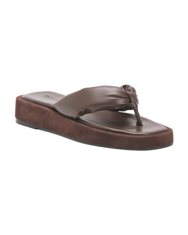 Made In Spain Leather Blair Thong Toe Sandals | TJ Maxx