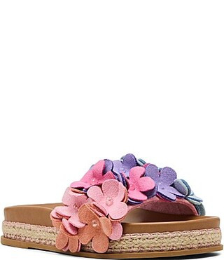 Steve Madden Girls' J-Pompey Ombre Floral Applique Slide Sandals Youth - 5 Youth | Dillard's