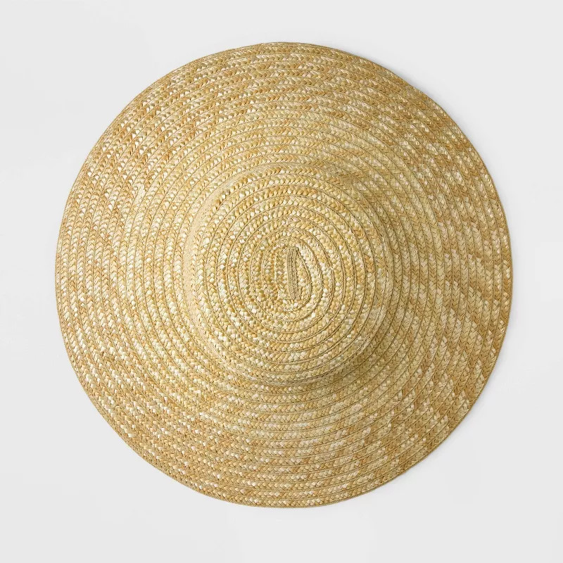 Women's Down Brim Straw Floppy Hat - A New Day™ Yellow | Target