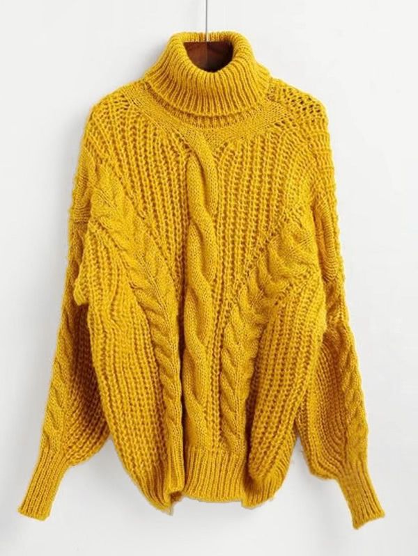 Cable Knit Turtleneck Sweater | SHEIN