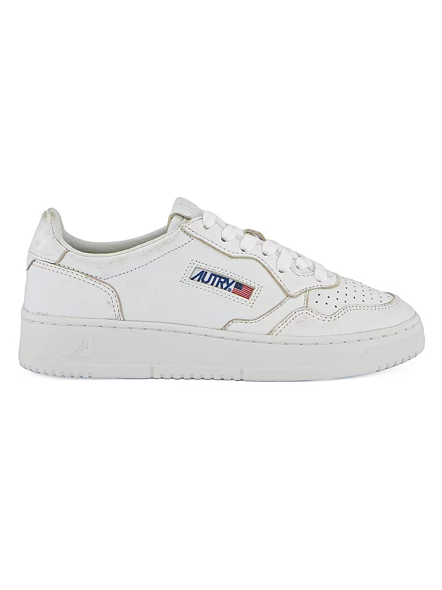 Women's Medalist Leather Low-Top Sneakers - White - Size 6 | Saks Fifth Avenue