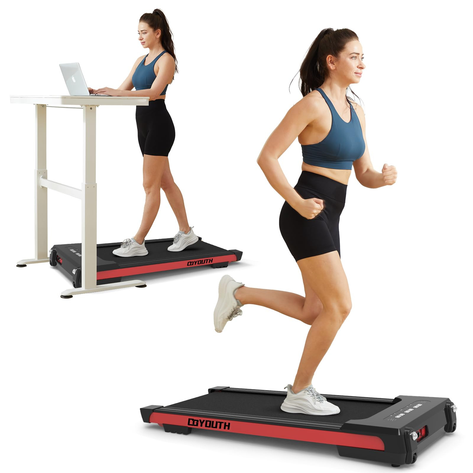 GOYOUTH 2 in 1 Under Desk Electric Treadmill Motorized Exercise Machine with Wireless Speaker, Re... | Amazon (US)