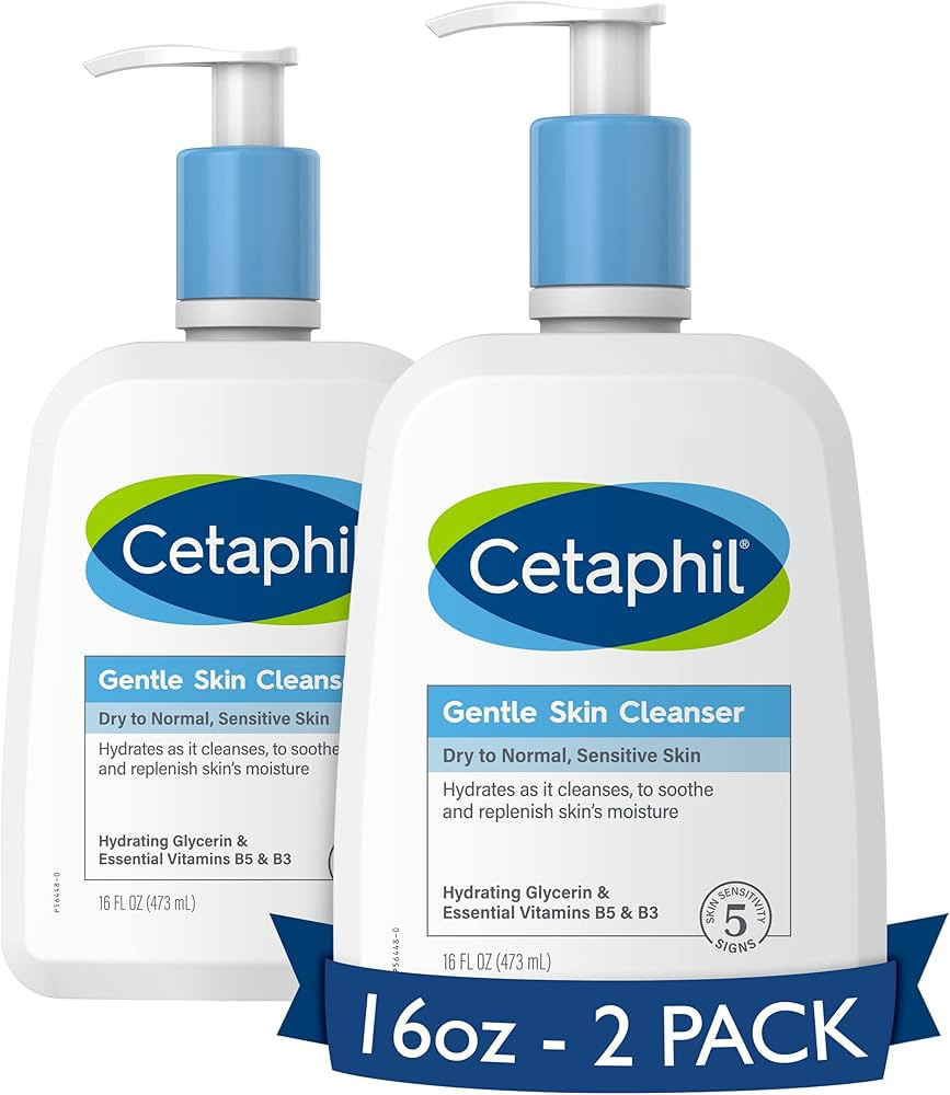 Cetaphil Face Wash, Hydrating Gentle Skin Cleanser for Dry to Normal Sensitive Skin, NEW 16 oz 2 ... | Amazon (US)