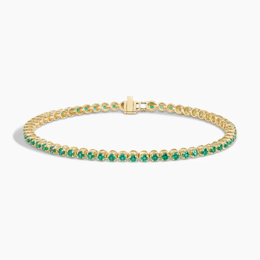 Lab Grown Emerald Tennis Bracelet in 14K Yellow Gold | Brilliant Earth