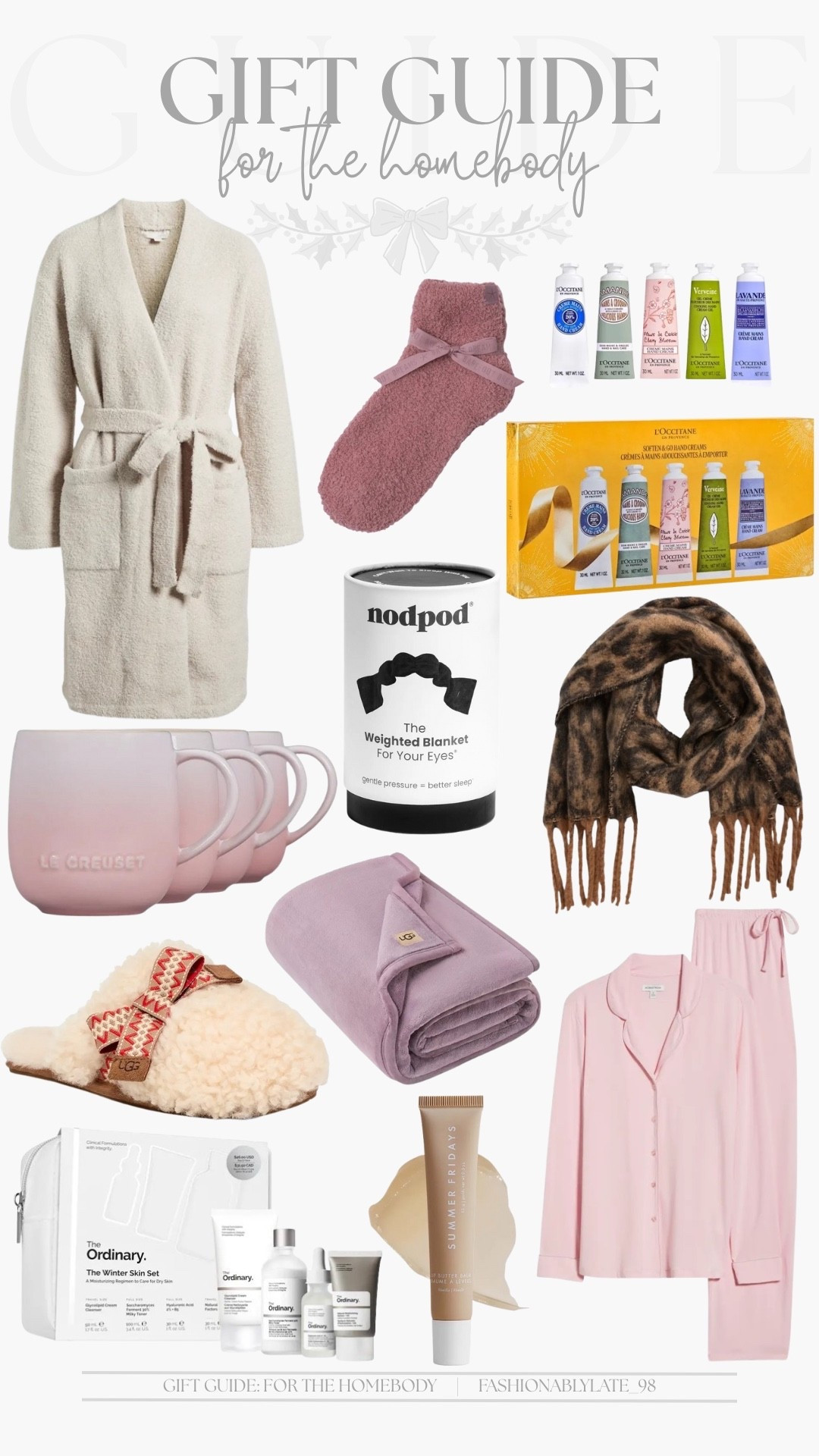 gift guide: for the homebody 

gift ideas | gift ideas for the homebody | homebody gift guide | cozy gifts | gifts for her 

#LTKGiftGuide #LTKSeasonal #LTKHoliday