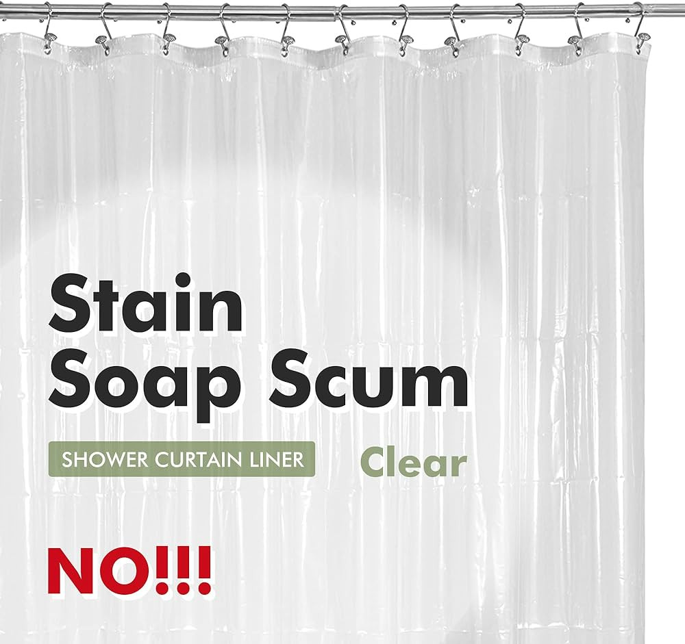 Barossa Design Plastic Shower Liner Clear - Premium PEVA Shower Curtain Liner with Rustproof Grom... | Amazon (US)