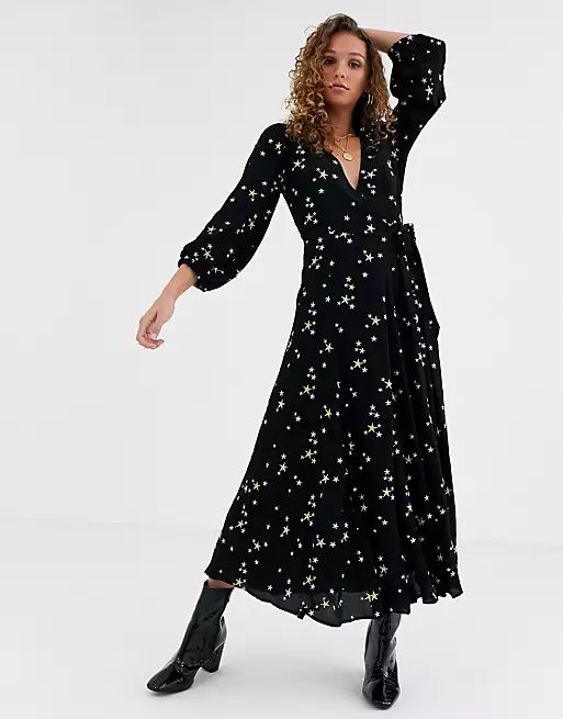 Ghost emilie maxi dress with star embroidery | ASOS (Global)